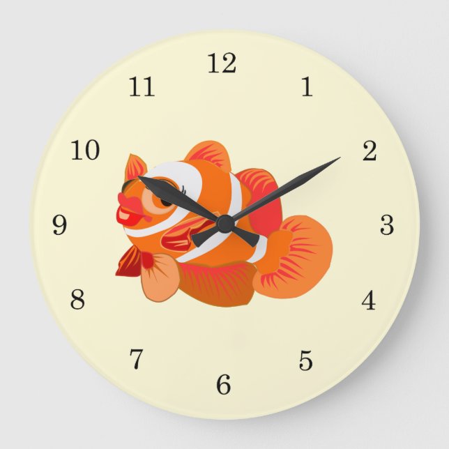 Relógio Grande Pequeno Peixe Laranja (Frente)