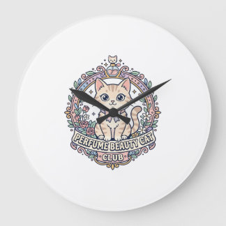 Relógio Grande Perfume Beleza Gato Gato Fofo Design de Camiseta -