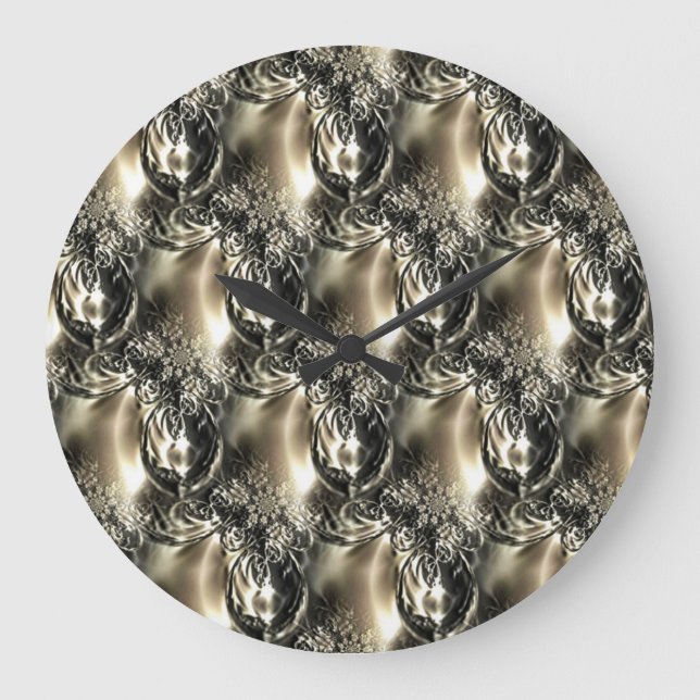 Relógio Grande Pérolas Douradas (Frente)