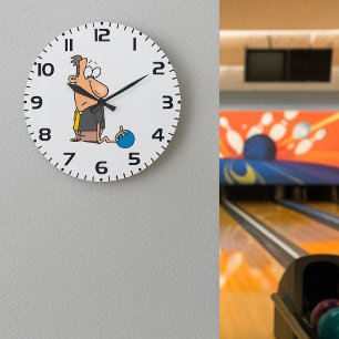 Relógio Grande Personagem engraçado e triste de jogador de bolich