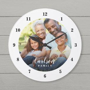 Relógio Grande Personalizada Foto e Nome da Família