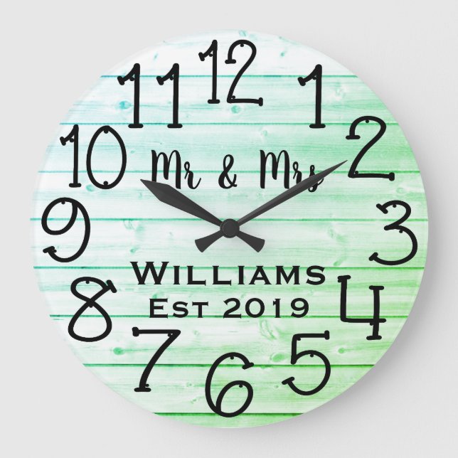 Relógio Grande Personalizado de Madeira Cinza Envelhecido Rústico (Frente)