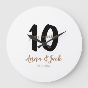 Relógio Grande personalizado simples 10 anos de aniversário nome