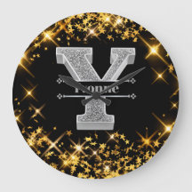 Personalizado Y Monograma Inicial do Prata Seu Nom