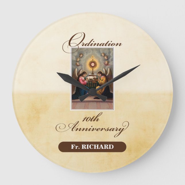 Relógio Grande Personalizar, 10ª Ordenação Anniversário (Frente)