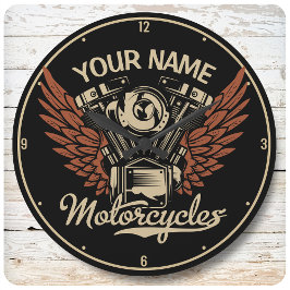 Relógio Grande Personalizar Garagem de Motocicletas Biker