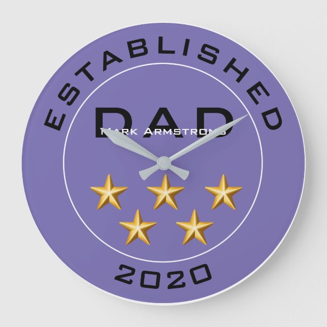 Relógio Grande Personalize o Dia de os pais de cinco estrelas, Pa (Frente)