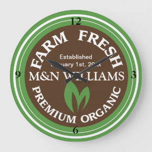 Relógio Grande Personalize seu logotipo orgânico conhecido da
