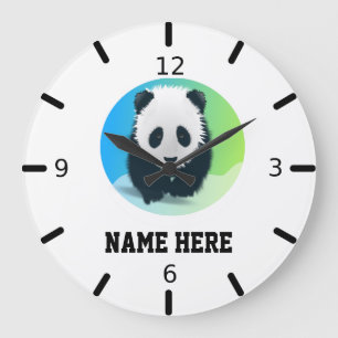 Relógio Grande Personalize Seu Próprio Baby Panda