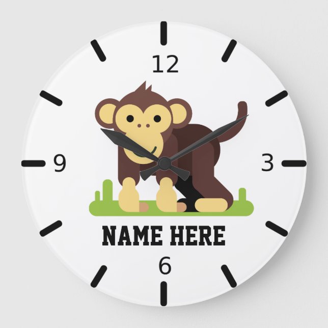 Relógio Grande Personalize seu próprio macaco (Frente)