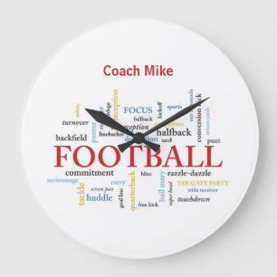 Relógio Grande Personalize, treinador de futebol Obrigado em pala