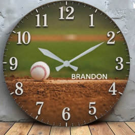 Relógio Grande Personalized Baseball Field Custom Name