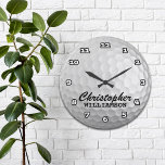 Relógio Grande Personalized Golf Ball Wall Clock<br><div class="desc">Fun,  personalized golf ball on this custom wall clock</div>
