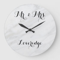Personalized Mr. & Mrs. White Gray Grey Marble