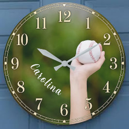 Relógio Grande Personalized Softball Pitcher Custom Name