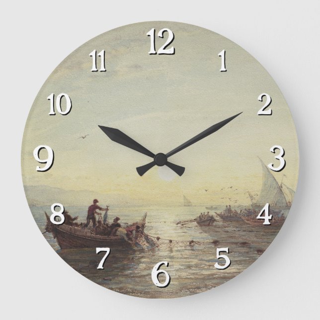 Relógio Grande Pesca ao amanhecer da costa perto de Marselha (Frente)
