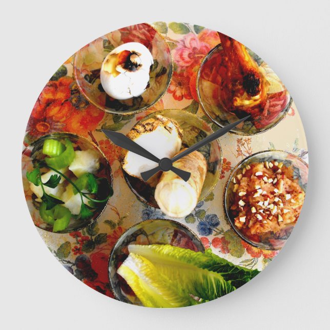 Relógio Grande Pessach Seder Plate (Frente)