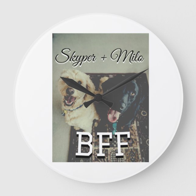 Relógio Grande Pet Frities adiciona nome e foto animal amor (Frente)