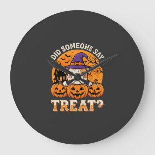 Relógio Grande Petisco de Halloween para Cachorro Design de Abóbo