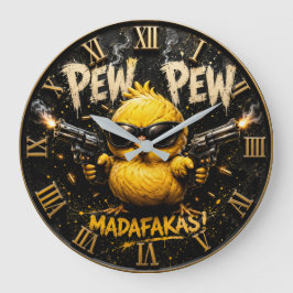 Relógio Grande Pew Pew Funny Badass Chick Humor