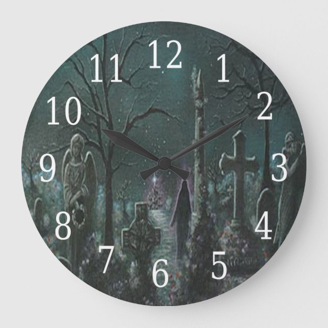 Relógio Grande Phantom Graveyard Round Clock (Frente)