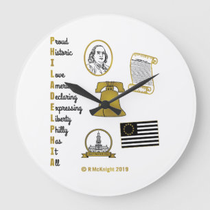 Relógio Grande Philly Acronym Wall Clock