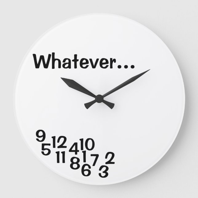 Relógio Grande Piada Clocks Jumbled Numbers Piada Clock (Frente)