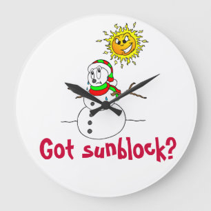 Relógio Grande Piada de Snowman Engraçado de Natal