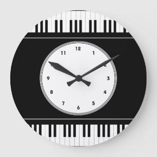 Relógio Grande Piano keyboard music wall clock