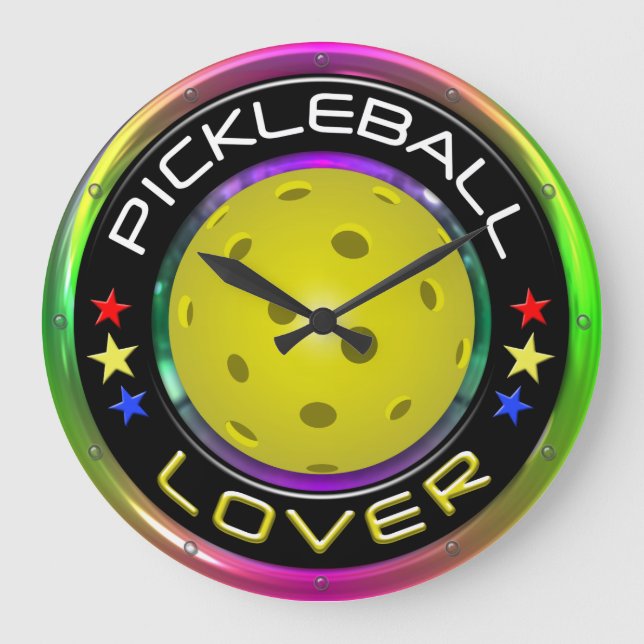Relógio Grande Pickleball Lover 1R Opções Large Clock (Frente)
