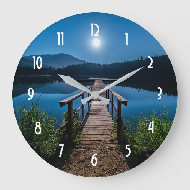 Relógio Grande Píer à noite sob lua cheia (Frente)