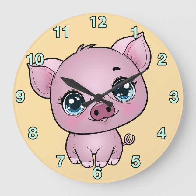 Relógio Grande Piglet Wall Clock (Frente)