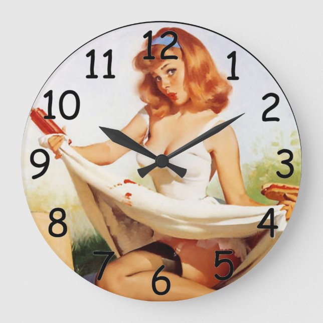 Relógio Grande Pin-Up Picnic lock (Frente)