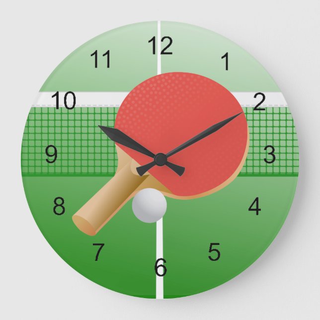 Relógio Grande Ping Pong - Mesa Design Wall Clock (Frente)