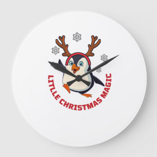 Relógio Grande Pinguim de Natal