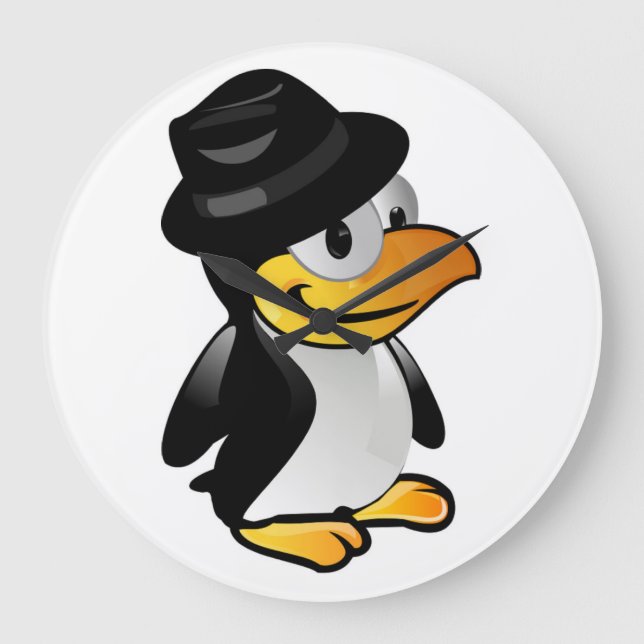 RELÓGIO GRANDE PINGUIM VESTIDO (Frente)