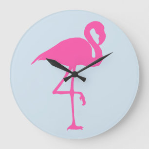 RELÓGIO GRANDE PINK FLAMINGO CLOCK