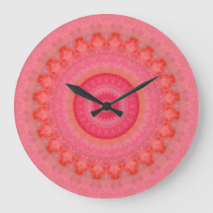 Relógio Grande Pink, Orange and Yellow Mandala