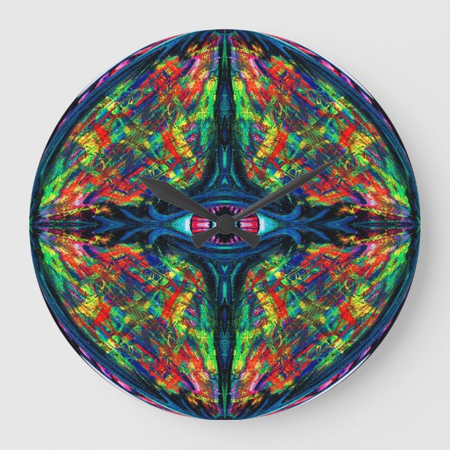 Relógio Grande Pintura com torção de olhos e trippy (Frente)