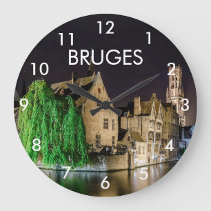 Relógio Grande Pintura da cidade antiga de Bruges e da torre de B