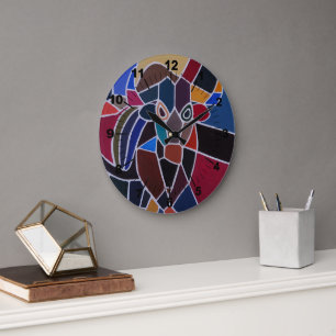 Relógio Grande Pintura de Touro Abstrato por Alfred Fox