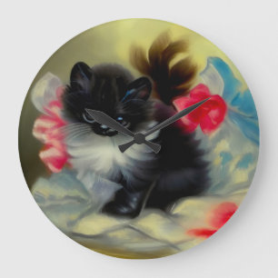Relógio Grande Pintura em branco e preto