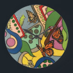 Relógio Grande Pintura na Fábrica de Borboletas do Abstrato do sé<br><div class="desc">Pintor de arte pop Jamie Roxx Médio Century Abstrato Butterfly pintura na fábrica Encontre mais sobre as pinturas do Pop do Luxury Jamie Roxx em www.JamieRoxx.us</div>
