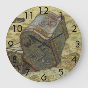 Relógio Grande Piratas Antigos, William Kidd Enterrando Tesouro