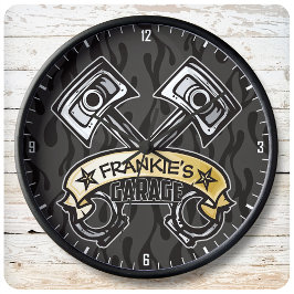 Relógio Grande Pistões de Rod Quente Fantasmas Chama Chamas Perso