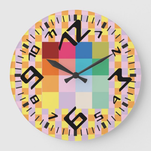 Relógio Grande PIXELAT PRIMEIRA SÉRIE quadrados por Masanser (Frente)