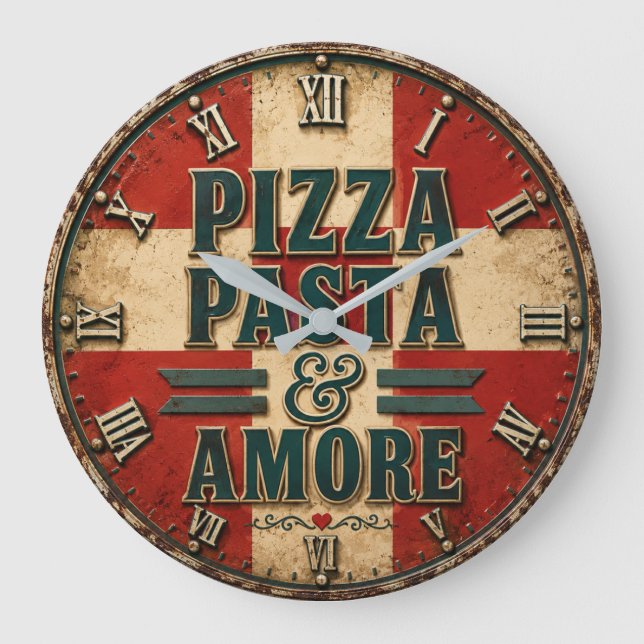 Relógio Grande Pizza Pasta Amore Italian Kitchen  (Frente)