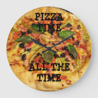 Relógio Grande Pizza Time Wall Clock