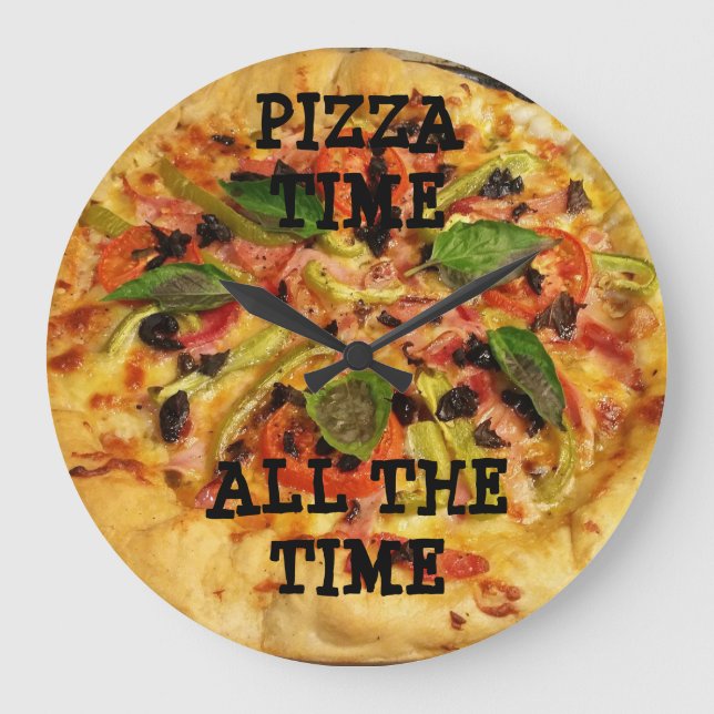 Relógio Grande Pizza Time Wall Clock (Frente)