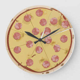 Relógio Grande PIZZA - TRAVAMENTO DE PAREDE engraçado